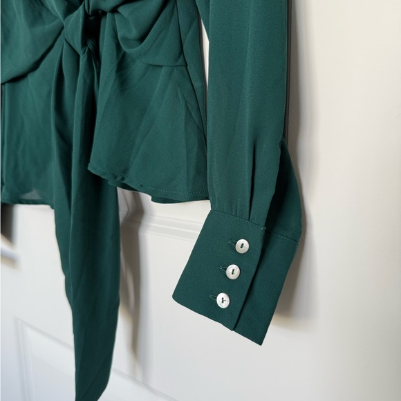 Forever 21 Tie-Front Green Blouse - Picture 3 of 5
